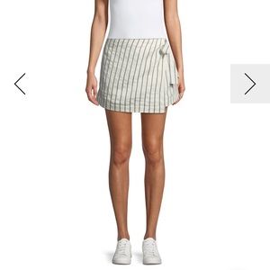 Theory Wrap-Tie Skirt in Split Stripes
